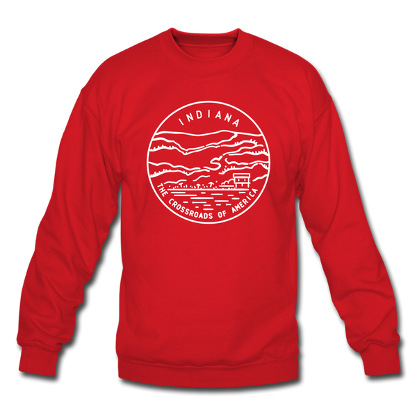 Indiana Sweatshirt - State Design Indiana Crewneck Sweatshirt - red