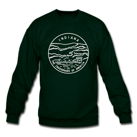 Indiana Sweatshirt - State Design Indiana Crewneck Sweatshirt - forest green