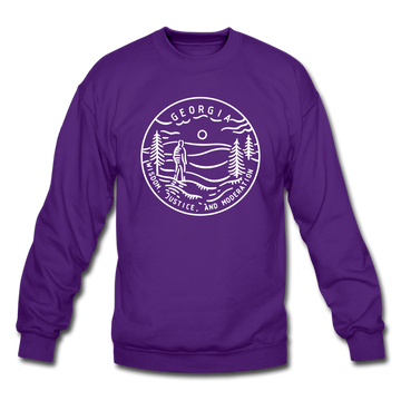 Georgia Sweatshirt - State Design Georgia Crewneck Sweatshirt - purple