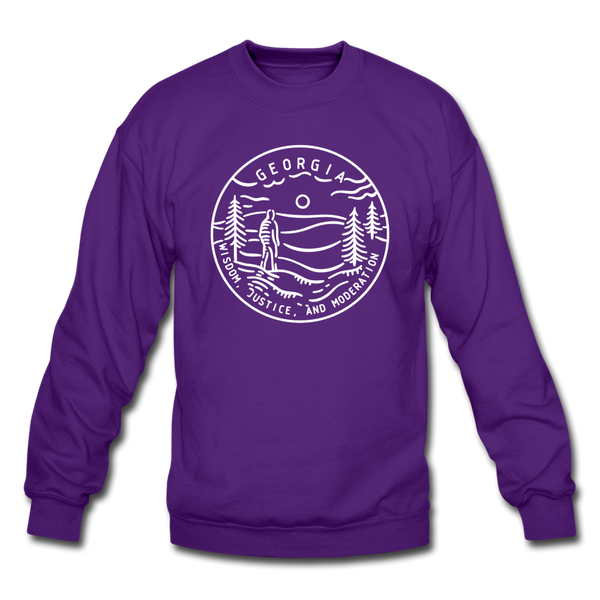 Georgia Sweatshirt - State Design Georgia Crewneck Sweatshirt - purple