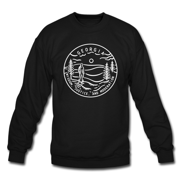 Georgia Sweatshirt - State Design Georgia Crewneck Sweatshirt - black