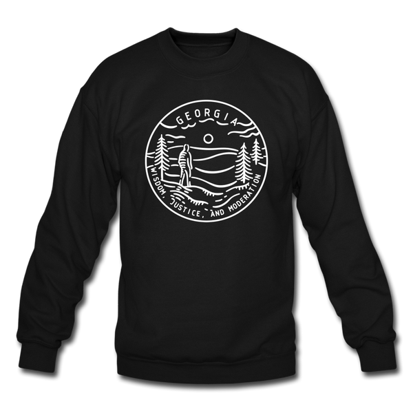 Georgia Sweatshirt - State Design Georgia Crewneck Sweatshirt - black