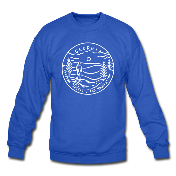 Georgia Sweatshirt - State Design Georgia Crewneck Sweatshirt - royal blue