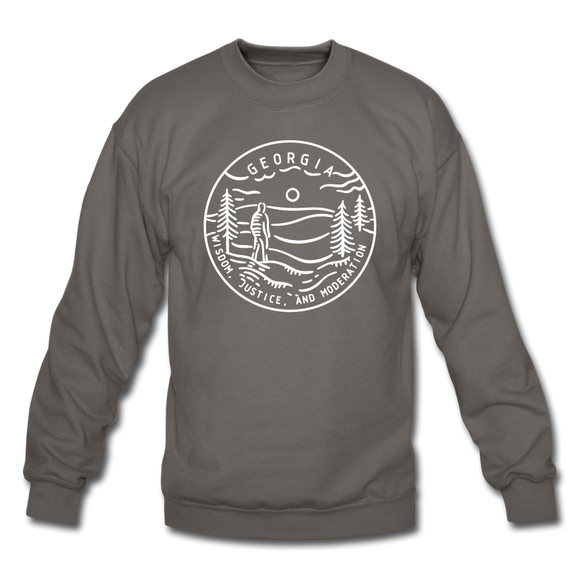 Georgia Sweatshirt - State Design Georgia Crewneck Sweatshirt - asphalt gray