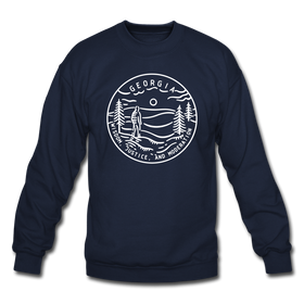 Georgia Sweatshirt - State Design Georgia Crewneck Sweatshirt - navy
