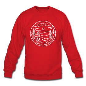 Georgia Sweatshirt - State Design Georgia Crewneck Sweatshirt - red