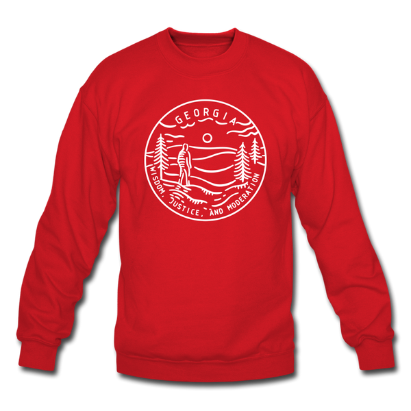 Georgia Sweatshirt - State Design Georgia Crewneck Sweatshirt - red