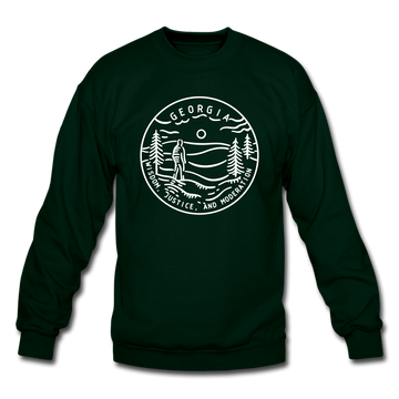 Georgia Sweatshirt - State Design Georgia Crewneck Sweatshirt - forest green
