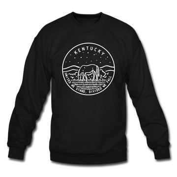 Kentucky Sweatshirt - State Design Kentucky Crewneck Sweatshirt - black