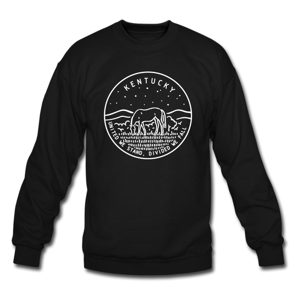 Kentucky Sweatshirt - State Design Kentucky Crewneck Sweatshirt - black