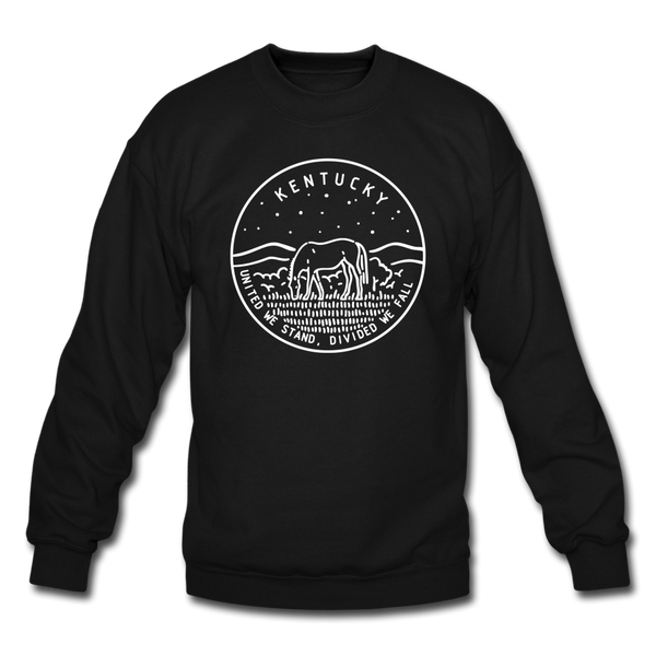 Kentucky Sweatshirt - State Design Kentucky Crewneck Sweatshirt - black