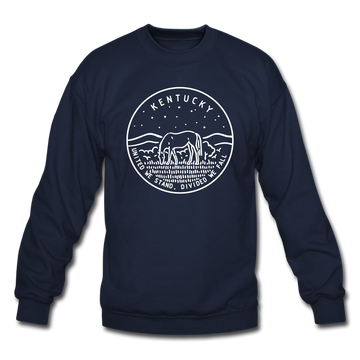 Kentucky Sweatshirt - State Design Kentucky Crewneck Sweatshirt - navy