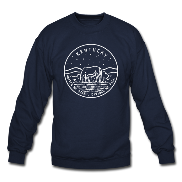 Kentucky Sweatshirt - State Design Kentucky Crewneck Sweatshirt - navy