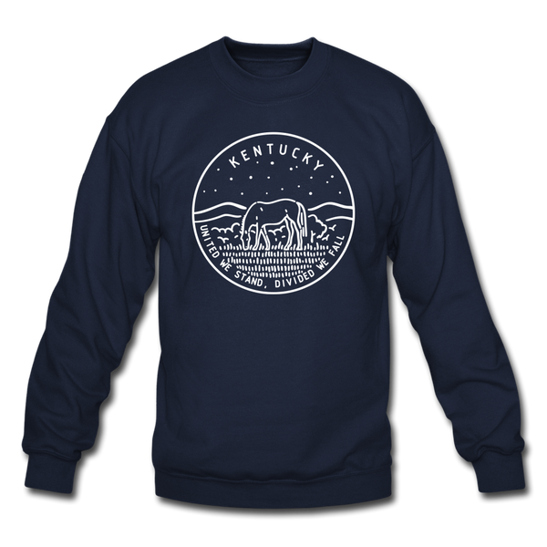 Kentucky Sweatshirt - State Design Kentucky Crewneck Sweatshirt - navy
