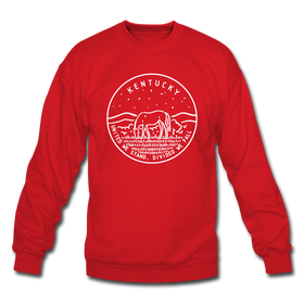 Kentucky Sweatshirt - State Design Kentucky Crewneck Sweatshirt - red