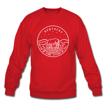Kentucky Sweatshirt - State Design Kentucky Crewneck Sweatshirt - red