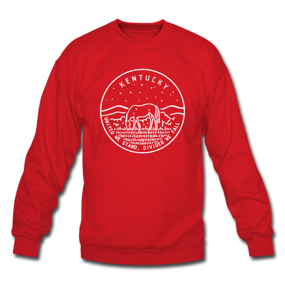 Kentucky Sweatshirt - State Design Kentucky Crewneck Sweatshirt - red