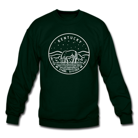 Kentucky Sweatshirt - State Design Kentucky Crewneck Sweatshirt - forest green
