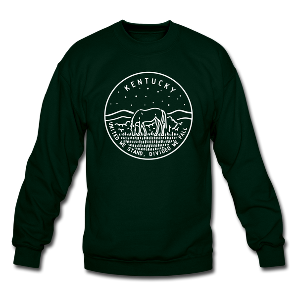 Kentucky Sweatshirt - State Design Kentucky Crewneck Sweatshirt - forest green