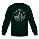 Massachusetts Sweatshirt - State Design Massachusetts Crewneck Sweatshirt - forest green