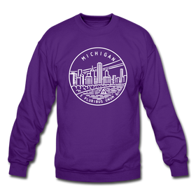 Michigan Sweatshirt - State Design Michigan Crewneck Sweatshirt - purple