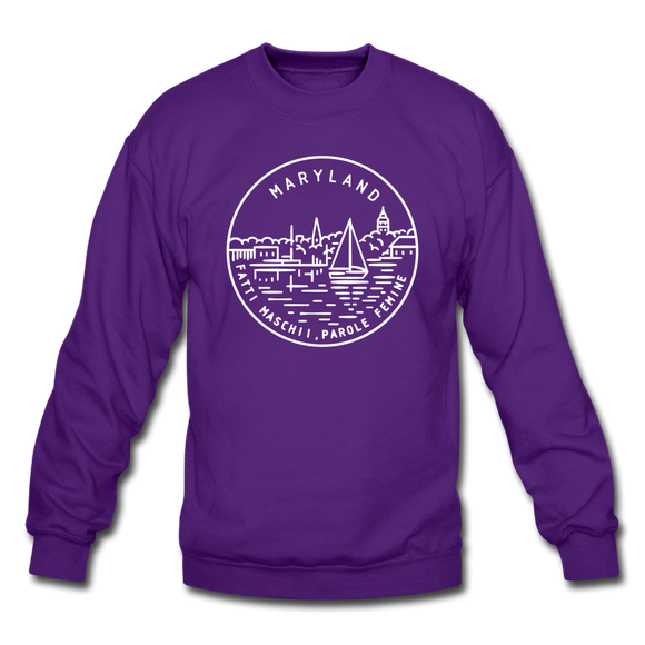 Maryland Sweatshirt - State Design Maryland Crewneck Sweatshirt - purple