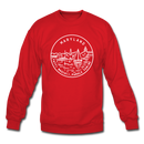 Maryland Sweatshirt - State Design Maryland Crewneck Sweatshirt - red