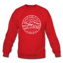 New Hampshire Sweatshirt - State Design New Hampshire Crewneck Sweatshirt - red