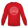 New Hampshire Sweatshirt - State Design New Hampshire Crewneck Sweatshirt - red