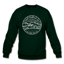 New Hampshire Sweatshirt - State Design New Hampshire Crewneck Sweatshirt - forest green