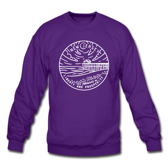 New Jersey Sweatshirt - State Design New Jersey Crewneck Sweatshirt - purple