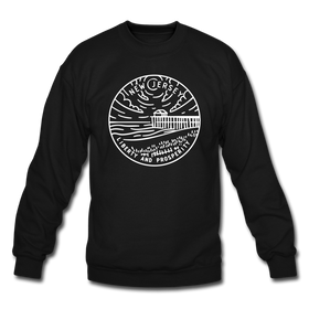 New Jersey Sweatshirt - State Design New Jersey Crewneck Sweatshirt - black