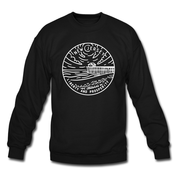 New Jersey Sweatshirt - State Design New Jersey Crewneck Sweatshirt - black
