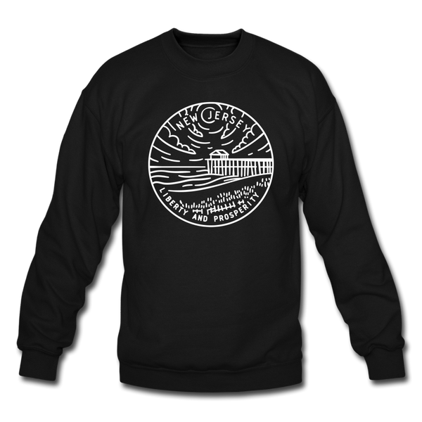 New Jersey Sweatshirt - State Design New Jersey Crewneck Sweatshirt - black