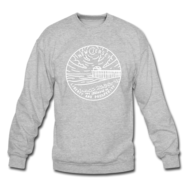 New Jersey Sweatshirt - State Design New Jersey Crewneck Sweatshirt - heather gray