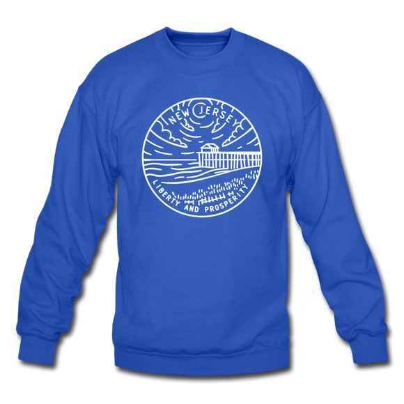 New Jersey Sweatshirt - State Design New Jersey Crewneck Sweatshirt - royal blue