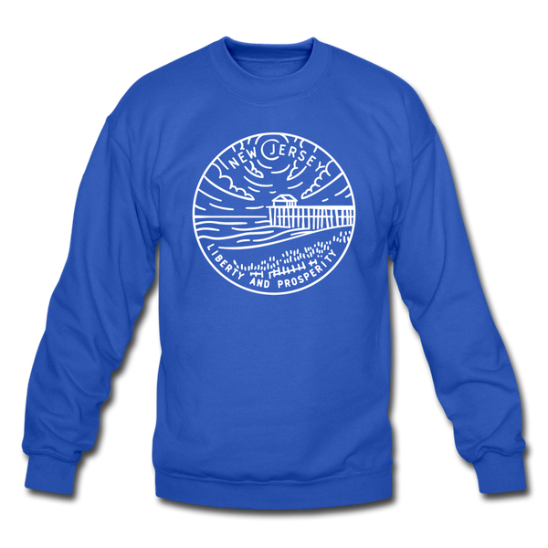 New Jersey Sweatshirt - State Design New Jersey Crewneck Sweatshirt - royal blue