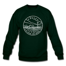 Kansas Sweatshirt - State Design Kansas Crewneck Sweatshirt - forest green