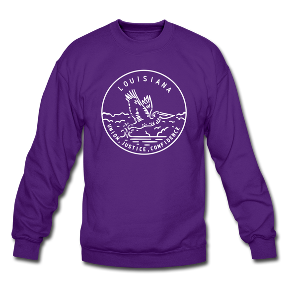 Louisiana Sweatshirt - State Design Louisiana Crewneck Sweatshirt - purple