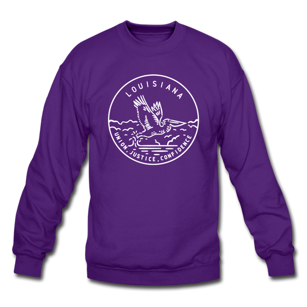 Louisiana Sweatshirt - State Design Louisiana Crewneck Sweatshirt - purple