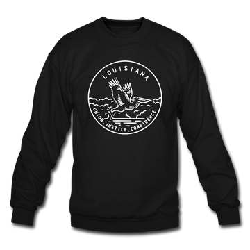 Louisiana Sweatshirt - State Design Louisiana Crewneck Sweatshirt - black