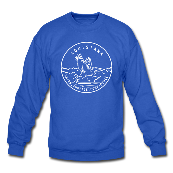 Louisiana Sweatshirt - State Design Louisiana Crewneck Sweatshirt - royal blue