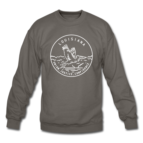 Louisiana Sweatshirt - State Design Louisiana Crewneck Sweatshirt - asphalt gray