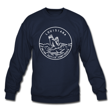 Louisiana Sweatshirt - State Design Louisiana Crewneck Sweatshirt - navy