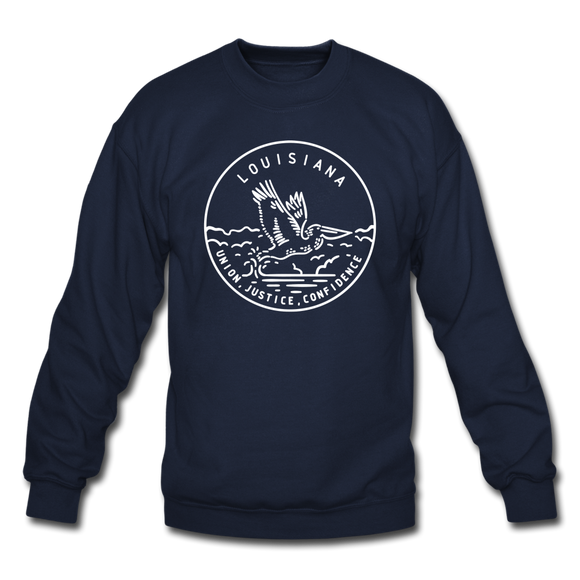 Louisiana Sweatshirt - State Design Louisiana Crewneck Sweatshirt - navy