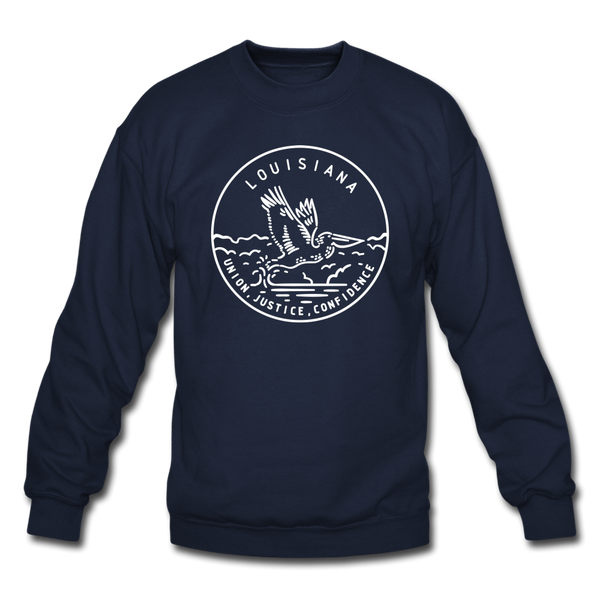Louisiana Sweatshirt - State Design Louisiana Crewneck Sweatshirt - navy
