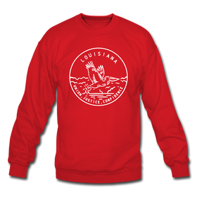 Louisiana Sweatshirt - State Design Louisiana Crewneck Sweatshirt - red