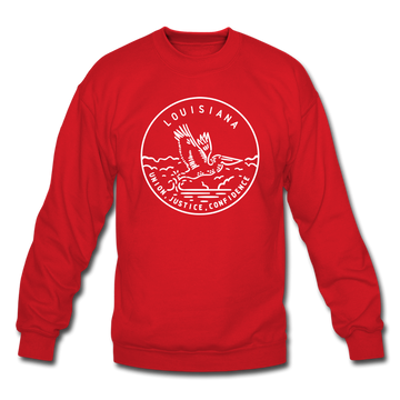 Louisiana Sweatshirt - State Design Louisiana Crewneck Sweatshirt - red