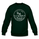 Louisiana Sweatshirt - State Design Louisiana Crewneck Sweatshirt - forest green