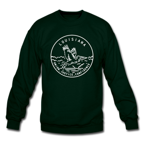 Louisiana Sweatshirt - State Design Louisiana Crewneck Sweatshirt - forest green